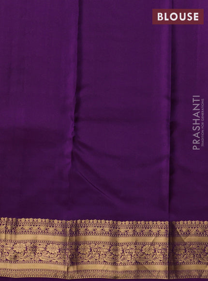 Kanchipuram silk saree purple with allover zari woven buttas and zari woven border