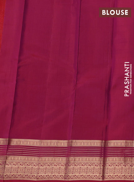 Kanchipuram silk saree violet and maroon with allover zari woven buttas and zari woven border