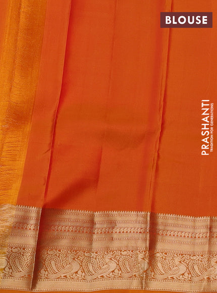 Kanchipuram silk saree pink and orange with allover zari woven buttas and zari woven border