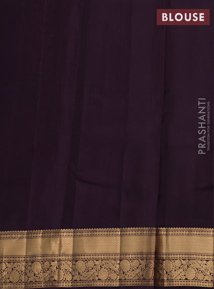 Kanchipuram silk saree rustic orange and coffee brown with allover zari woven buttas and zari woven border