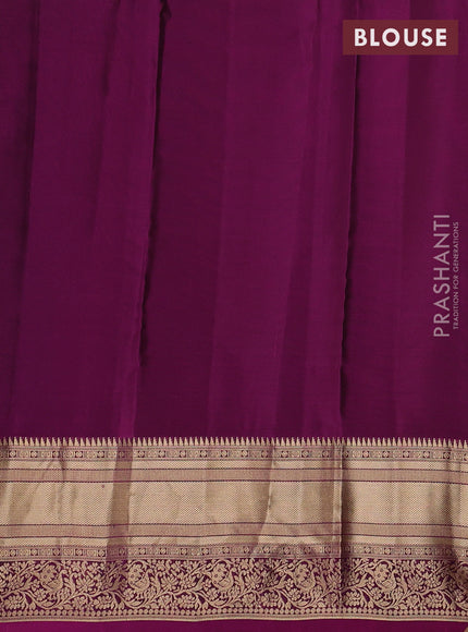 Kanchipuram silk saree violet and magenta pink with allover zari woven buttas and rich long zari woven border