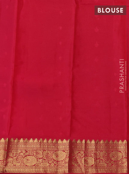 Kanchipuram silk saree purple and pink with allover zari woven buttas and temple zari woven border