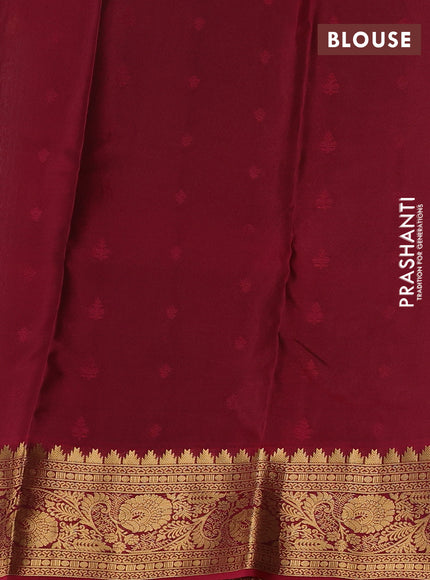 Kanchipuram silk saree grey and maroon with allover zari woven buttas and zari woven border