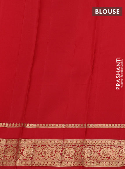 Kanchipuram silk saree orange and red with allover zari woven buttas and rettapet zari woven border