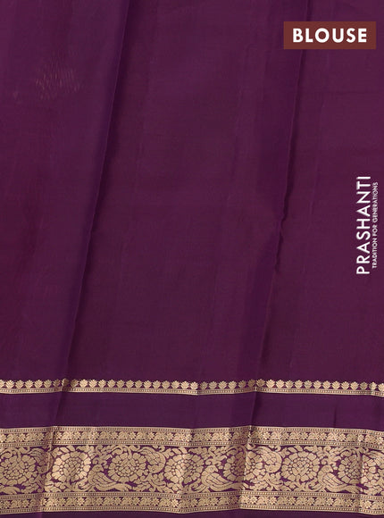 Kanchipuram silk saree magenta pink and wine shade with allover zari woven buttas and rettapet zari woven border
