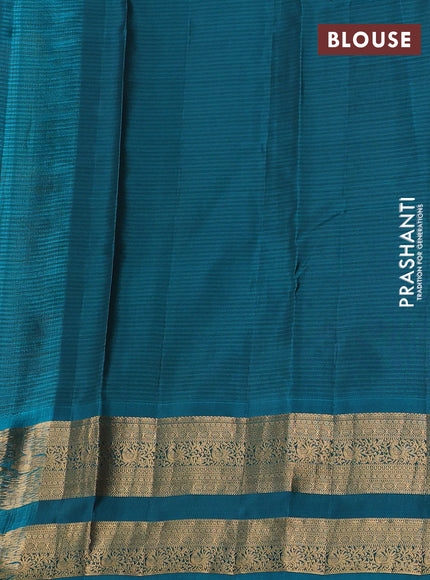 Kanchipuram silk saree mauve pink and peacock green with allover zari woven buttas and rettapet zari woven border