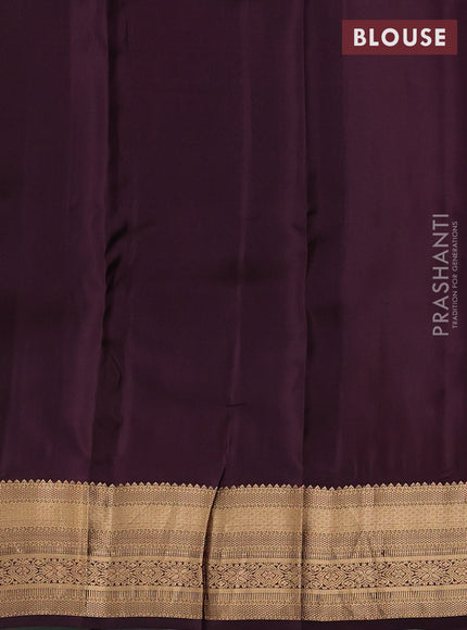 Kanchipuram silk saree rustic orange and coffee brown with allover zari woven buttas and zari woven border