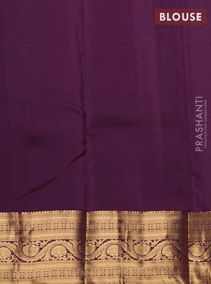 Kanchipuram silk saree lavender and wine shade with allover zari woven buttas and zari woven border
