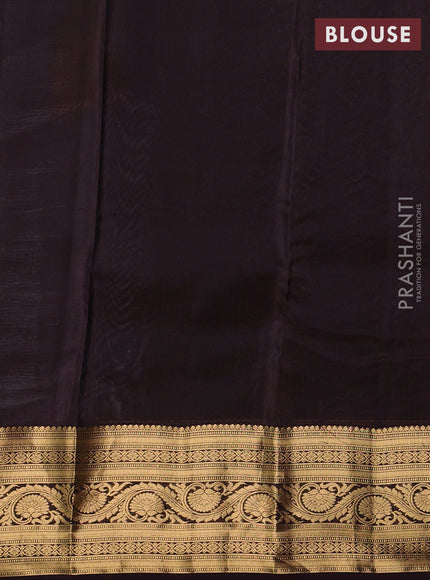 Kanchipuram silk saree grey and coffee brown with allover zari woven buttas and zari woven border