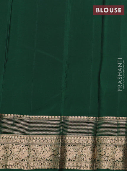 Kanchipuram silk saree mehendi green and green with allover zari woven buttas and long zari woven border