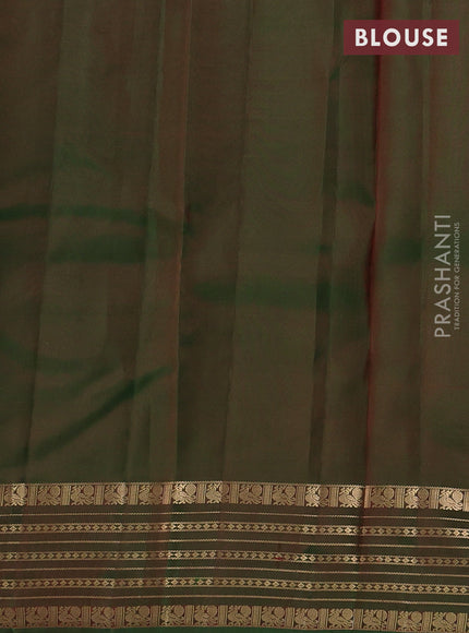 Kanchipuram silk saree pink and green with allover zari woven buttas and zari woven border