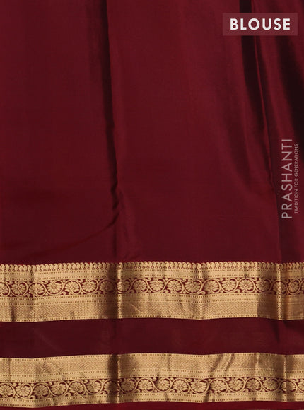 Kanchipuram silk saree peacock blue and maroon with allover zari woven buttas and zari woven border