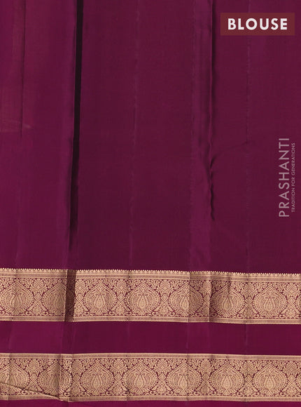 Kanchipuram silk saree violet and magenta pink with allover zari woven buttas and rettapet zari woven border