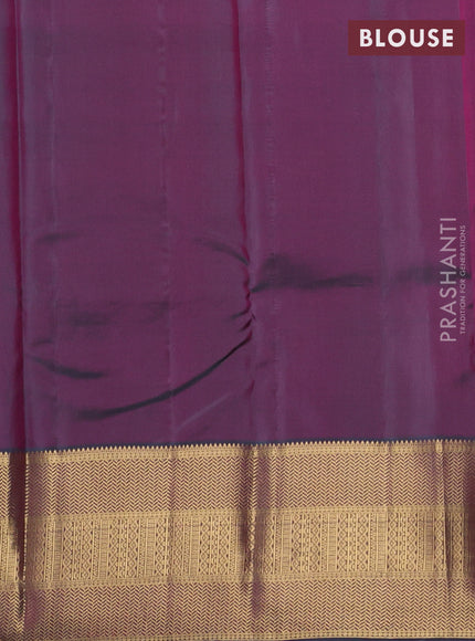 Kanchipuram silk saree pink and green with allover zari woven buttas and long zari woven border