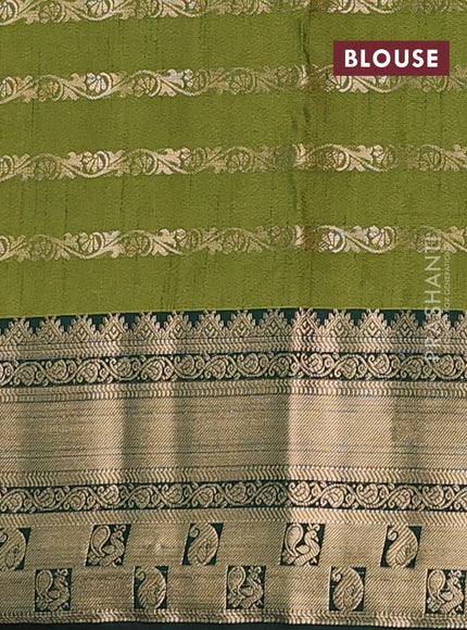 Semi raw silk saree dual shade of maroon and light green dark green with allover half & half style and zari woven border