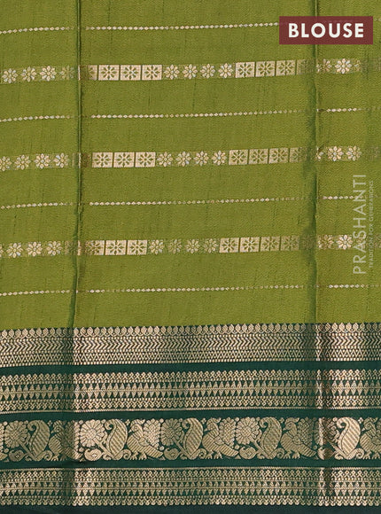 Semi raw silk saree dual shade of maroon and light green bottle green with allover half & half style and zari woven border