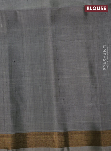 Ikat soft silk saree multi colour and grey with ikat temple design and zari woven border