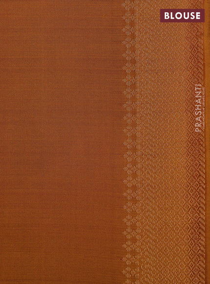 Ikat soft silk saree green and dark mustard with allover ikat weaves & zari woven buttas and simple border