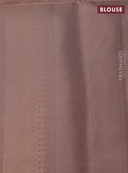 Ikat soft silk saree orange and pastel brown with allover ikat weaves & zari woven buttas and simple border