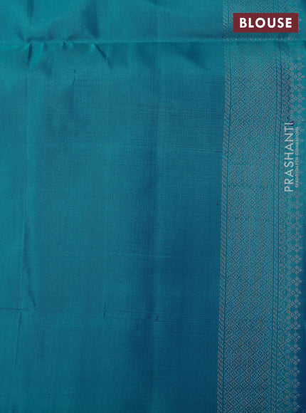 Ikat soft silk saree deep purple and cs blue with allover ikat weaves & zari woven buttas and simple border