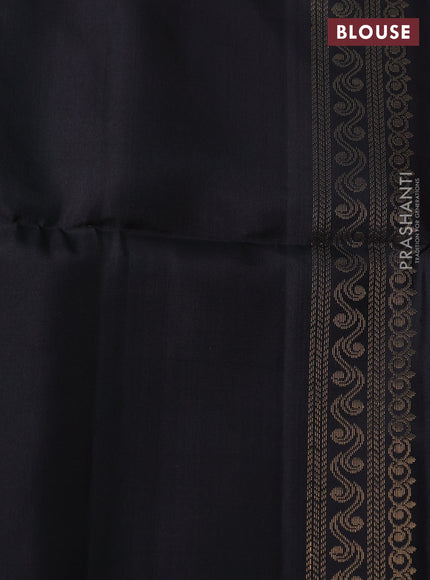 Ikat soft silk saree dual shade of pink and black with allover ikat weaves & zari buttas and simple border