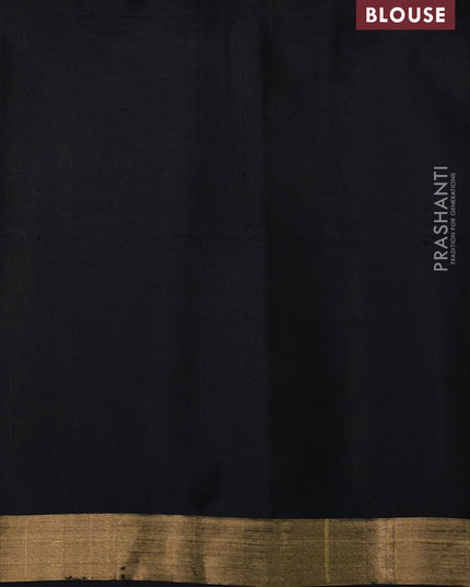 Ikat soft silk saree mustard yellow and black with allover checks & ikat woven buttas and zari woven border