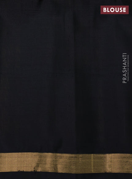 Ikat soft silk saree mustard yellow and black with allover checks & ikat woven buttas and zari woven border