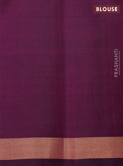 Ikat soft silk saree mustard green and purple with allover ikat weaves and zari woven border