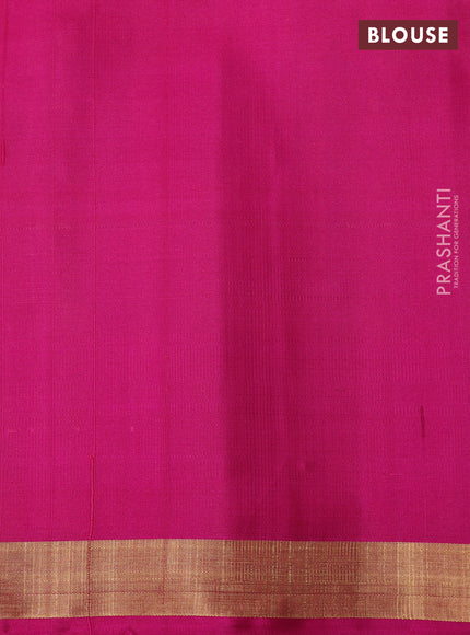 Ikat soft silk saree cream and pink with allover checks & ikat woven buttas and zari woven border