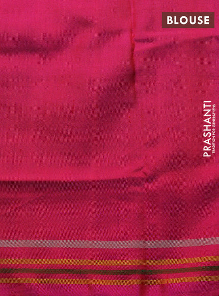 Rajkot patola silk saree navy blue and pink with allover ikat weaves and simple border