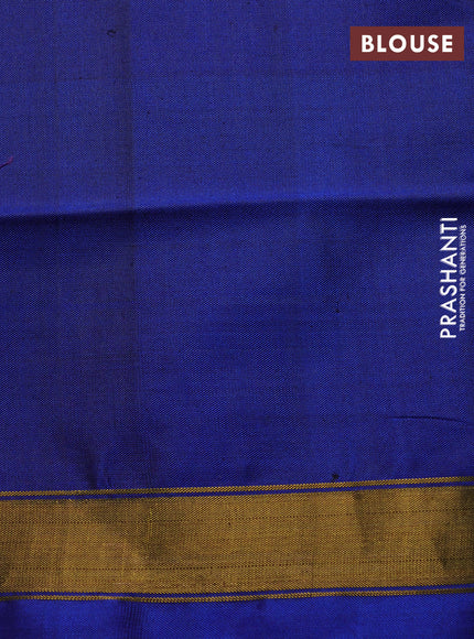 Rajkot patola silk saree maron and blue with allover ikat weaves and ikat zari woven border