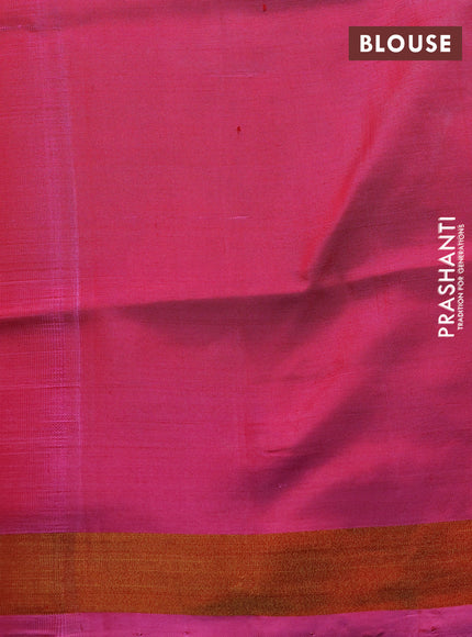 Rajkot patola silk saree light pink with allover ikat weaves and ikat zari woven border