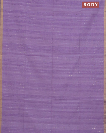 Art linen saree lavender with allover sequence work and paithani weaving pallu