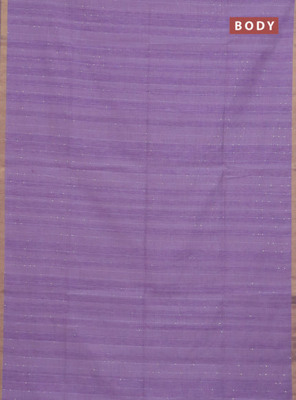 Art linen saree lavender with allover sequence work and paithani weaving pallu