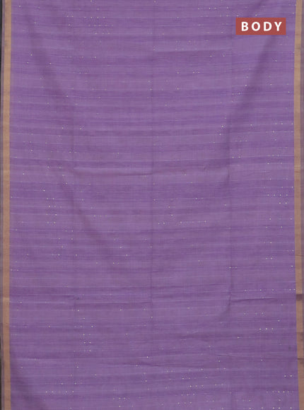 Art linen saree lavender with allover sequence work and paithani weaving pallu