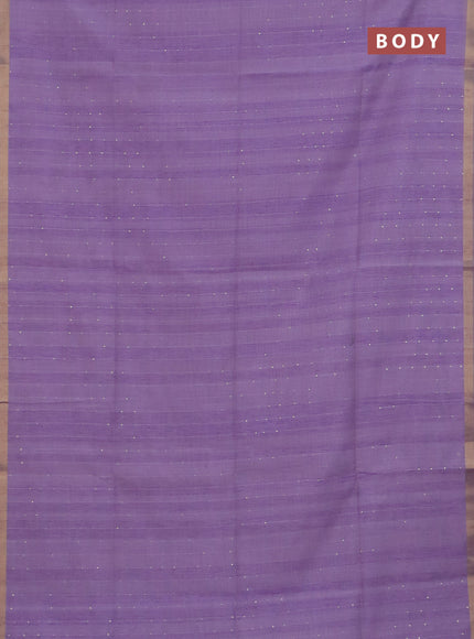 Art linen saree lavender with allover sequence work and paithani weaving pallu