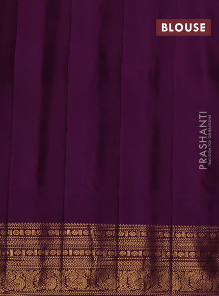 Pure gadwal silk saree lime green and purple with allover checks & zari woven buttas and temple design zari woven border