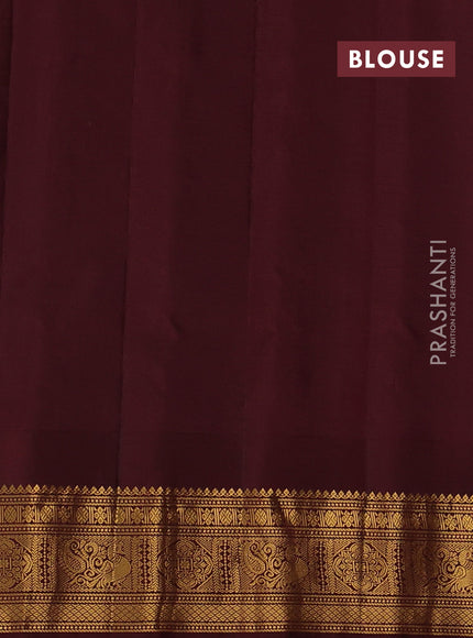 Pure gadwal silk saree lavender and coffee brown with allover checks & zari woven buttas and temple design zari woven border