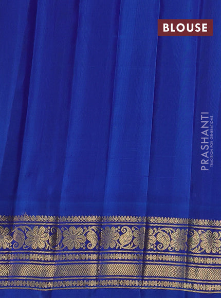 Pure gadwal silk saree mustard yellow and cs blue with allover silver & gold zari woven buttas and temple design zari woven border