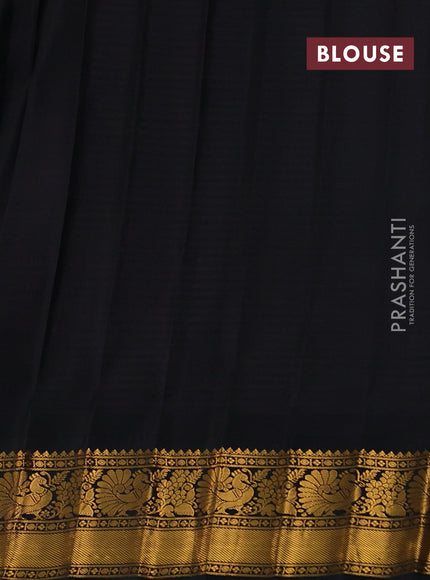 Pure gadwal silk saree pink and black with allover checked pattern & zari woven buttas and temple design annam zari woven border