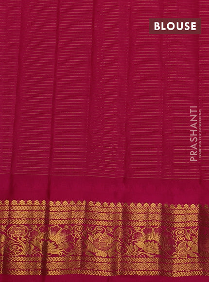 Pure gadwal silk saree cream and pink with allover zari checks & buttas and temple design zari woven border