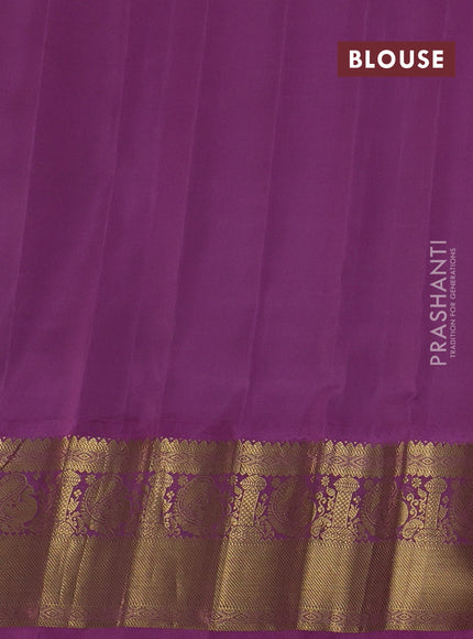Pure gadwal silk saree grey and mauve pink with zari woven buttas and temple design zari woven border