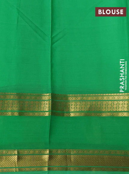 Pure mysore silk saree light green with allover geometic prints and rettapet zari woven border