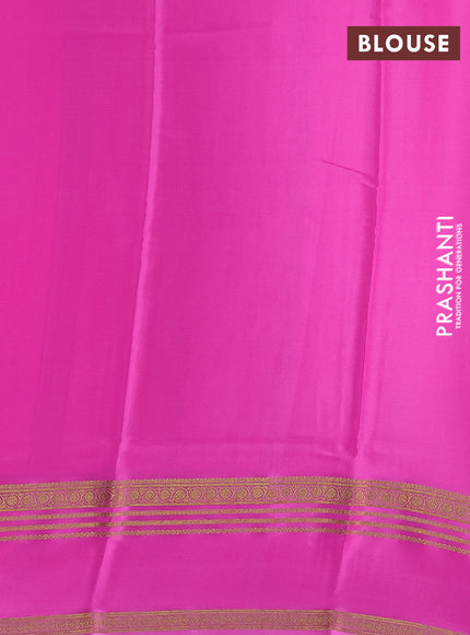 Pure mysore silk saree dark pink with allover shibori prints and rettapet zari woven border