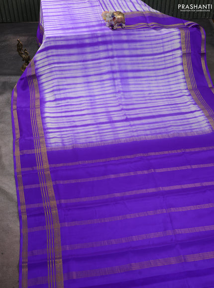 Pure mysore silk saree royal blue with allover shibori prints and rettapet zari woven border