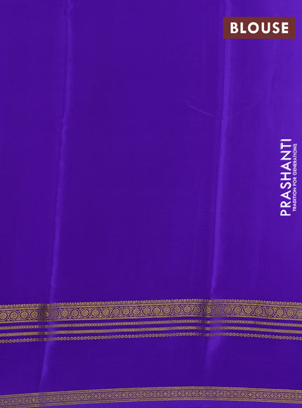 Pure mysore silk saree royal blue with allover shibori prints and rettapet zari woven border