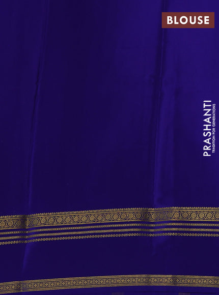 Pure mysore silk saree blue with allover shibori prints and rettapet zari woven border