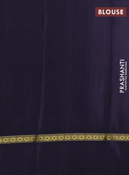 Pure mysore silk saree dark grey with allover zari weaves & shibori prints and zari woven simple border
