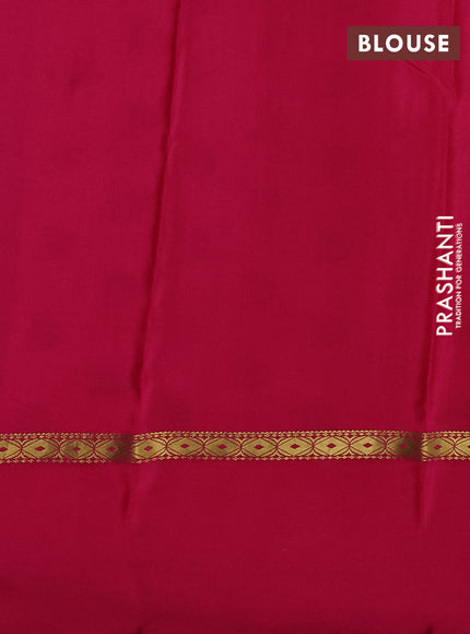 Pure mysore silk saree dark pink with allover zari weaves & shibori prints and zari woven simple border