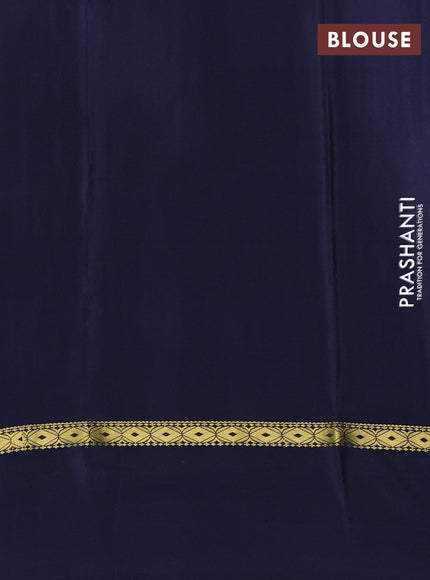 Pure mysore silk saree dark grey with allover zari weaves & shibori prints and zari woven simple border